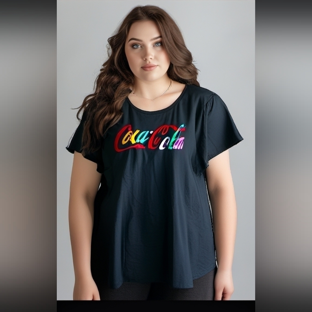COCA COLA SIZE XL GRAY‎ SHIRT TOP SPRING SUMMER VINTAGE BLOUSE GUC